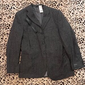 Banana Republic Dark Gray Herringbone Blazer